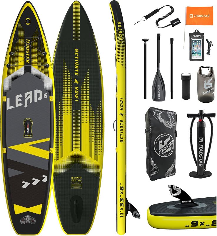 Photo 1 of Lead 11‘ x 33" / 12’×35" Inflatable Stand Up Paddle Board - Premium SUP Board Kit - Ultra Stable Paddleboard for Adults & Youth - All Skill Levels - for Lakes, Oceans