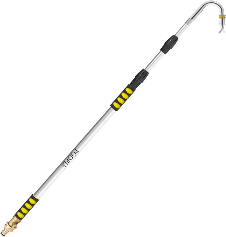Photo 1 of 16ft (24ft Reach) Gutter Cleaning Tools from The Ground, Telescoping Rain Gutter Cleaner Tool, Gutters Cleaning Wand, Gutters Cleaning Hose Attachment & Connection Adapter