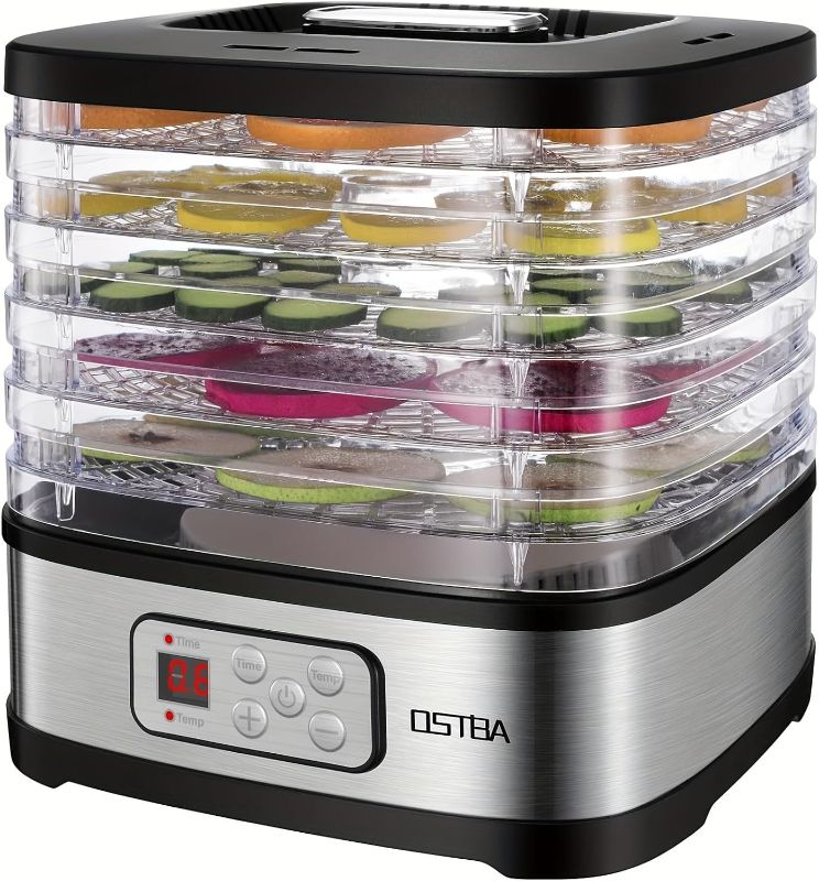 Photo 1 of 1Pcs Food Dehydrator, Dehydrator For Food And Jerky, Fruits, Herbs, Veggies, Temperature Control Electric Food Dryer Machine, 5 BPA-Free Trays Dishwasher Safe, Recipe Book Included Model GGJ-261B