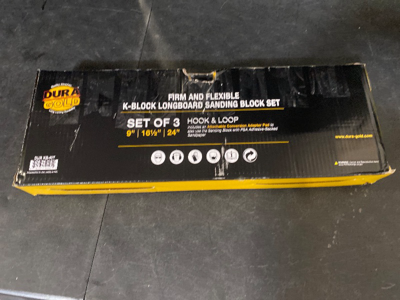 Photo 1 of Dura-Gold Pro Series K-Block Sander Firm & Flex Hand Sanding Block Kit, 9", 16" and 24" with Hook & Loop Backing and PSA Sandpaper Conversion Adapter Pad, Automotive Marine Paint Prep Sand Woodworking