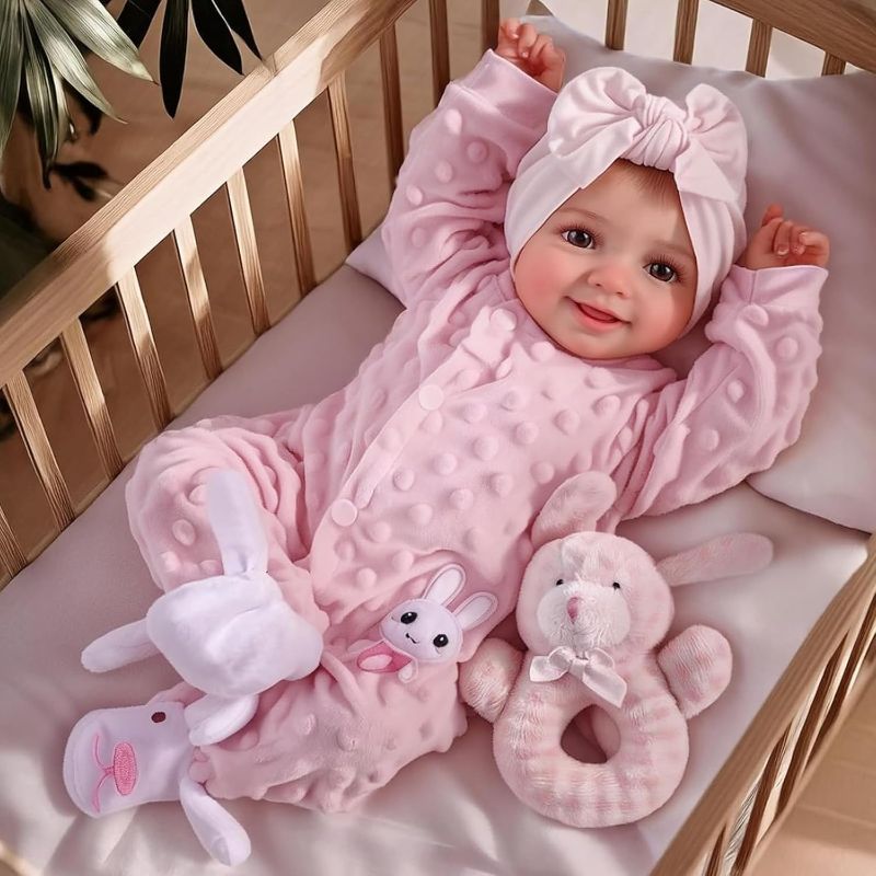 Photo 1 of BABESIDE Reborn Baby Dolls Sunny - 17Inch Cute Soft Vinyl Realistic Baby Doll Poseable Smiling Real Life Baby Dolls with Complete Accessories for 3+ Years Old Gifts