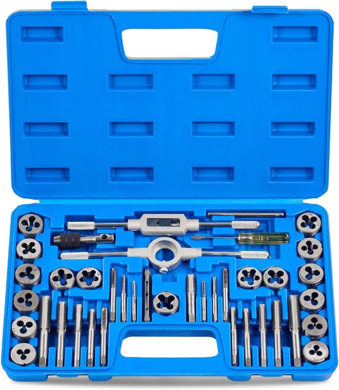 Photo 1 of Orion Motor Tech Tap and Die Set Metric | M3, M4, M5, M6, M7, M8, M10, M12 Tap Set and Die Set | Thread Repair Kits for Threading and Rethreading Internal and External Threads