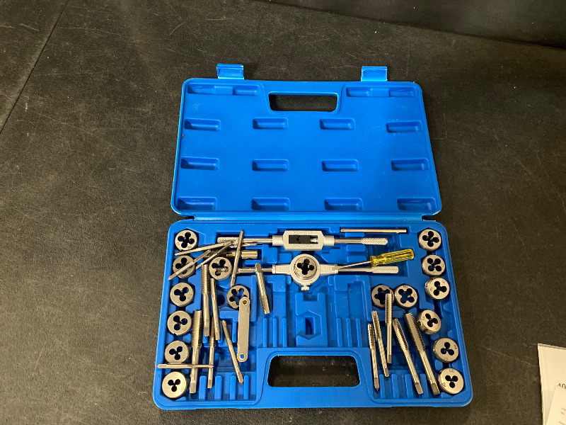 Photo 1 of Orion Motor Tech Tap and Die Set Metric | M3, M4, M5, M6, M7, M8, M10, M12 Tap Set and Die Set | Thread Repair Kits for Threading and Rethreading Internal and External Threads
