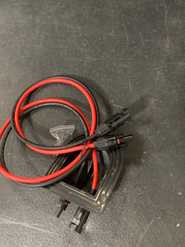 Photo 1 of 3Ft Solar Cable Solar Extension Cable,10AWG Solar Panel ExtensionCable with Female and Male Connectors,Waterproof Solar ExtensionCable Kit (Red and Black)