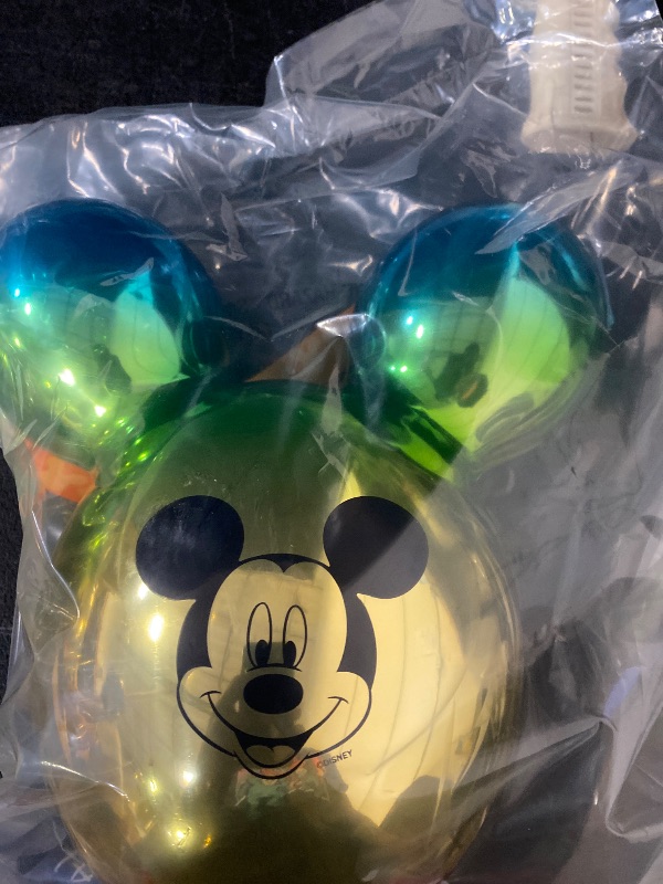 Photo 1 of Disney Balloon Mickey Head Popcorn Bucket Metallic Blue Green Gold Ombre