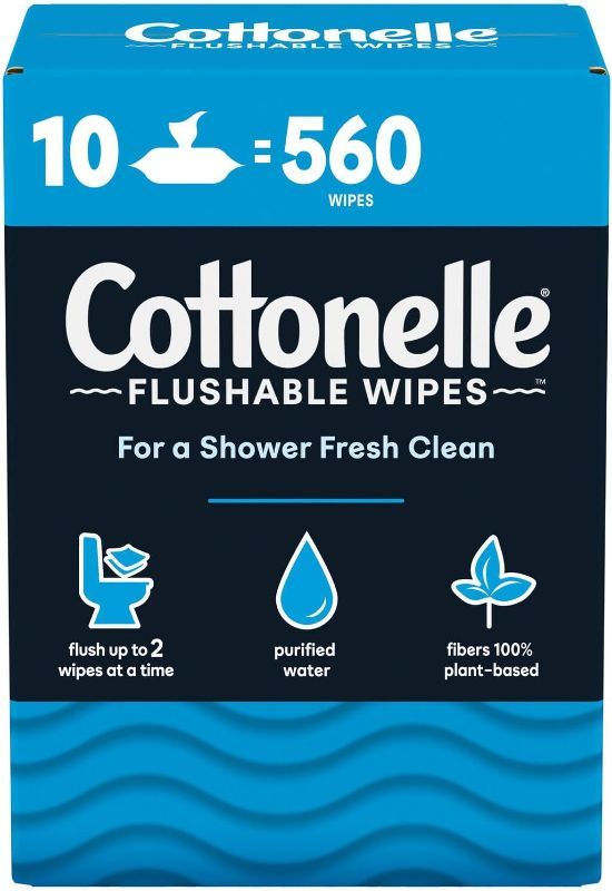 Photo 1 of Cottonelle Freshfeel Flushable Wet Wipes - One Box of 560 Wipes (10 Packs of 56 Pieces)