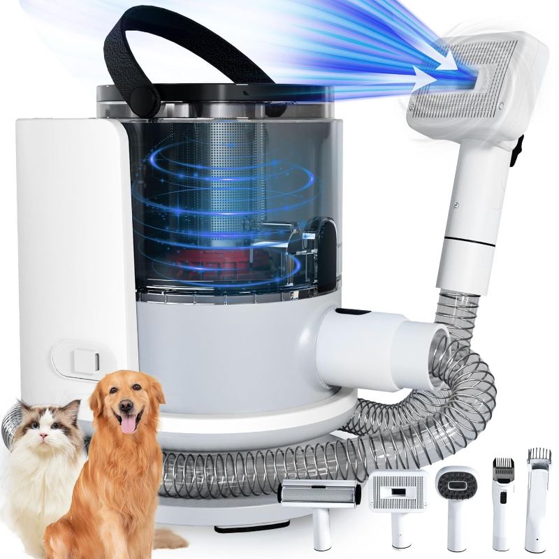Photo 1 of Lanchez Dog Grooming Kit & Vacuum with Low Noise, 12Kpa Suction Pet Grooming Vacuum, 2 Suction Mode, 1.5L Capacity, 5 in 1 Dog Vacuum for Shedding Pet Hair, Home Cleaning