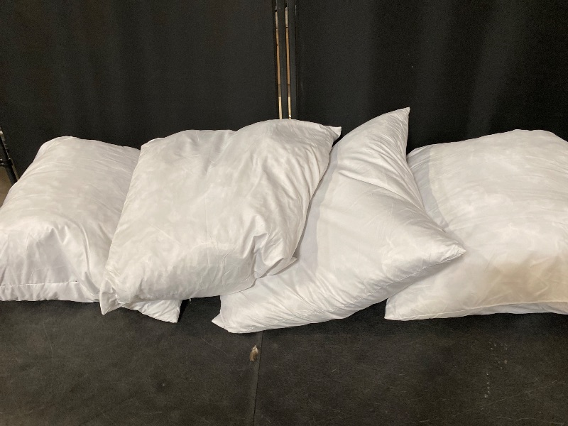 Photo 1 of LANE LINEN 4 Pack 18x18 White Throw Pillow Inserts for Decorative Pillow Covers, Couch Pillows for Living Room, Fluffy Pillows for Bed