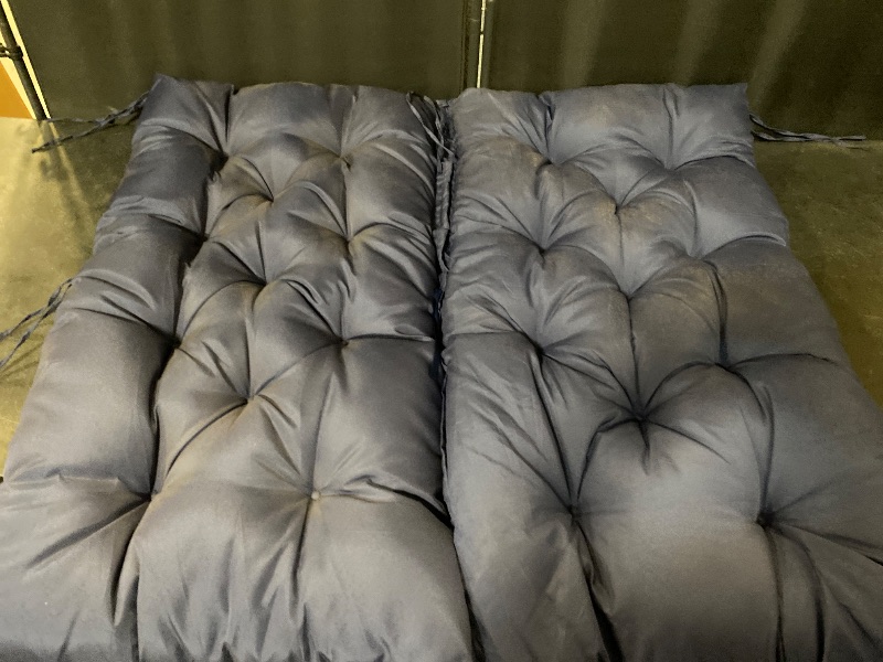 Photo 1 of Swing Replacement Cushions for Outdoor: 2-3 Seater Bench Waterproof Cushion with Ties - 4in Thick Swing Cushion for Garden Furniture Patio Porch