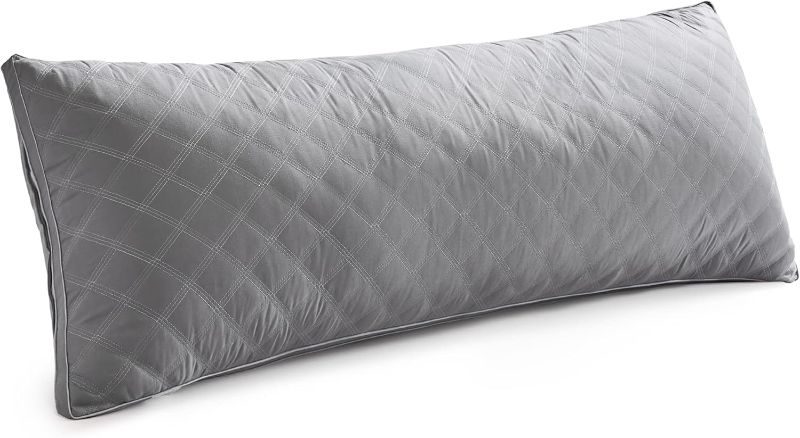 Photo 1 of Leeden Body Pillow for Adults - Premium Grey Firm Fluffy Long Pillows - 21 x 54 Soft Plush Full Body Pillows - Adjustable Side Pillow for Sleeping