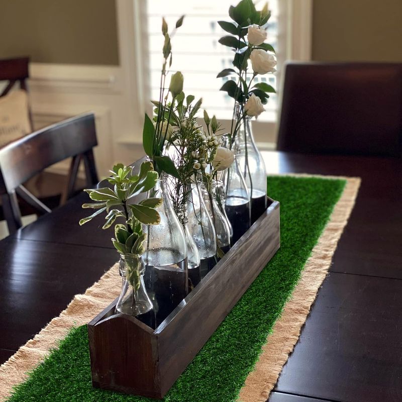Photo 1 of XLX TURF 12"x36" Faux Grass Table Runner Set of 2, Green Artificial Turf Table Centerpiece for Golf Theme Party, Birthday, Wedding, Baby Shower, Home Decor, DIY Crafts