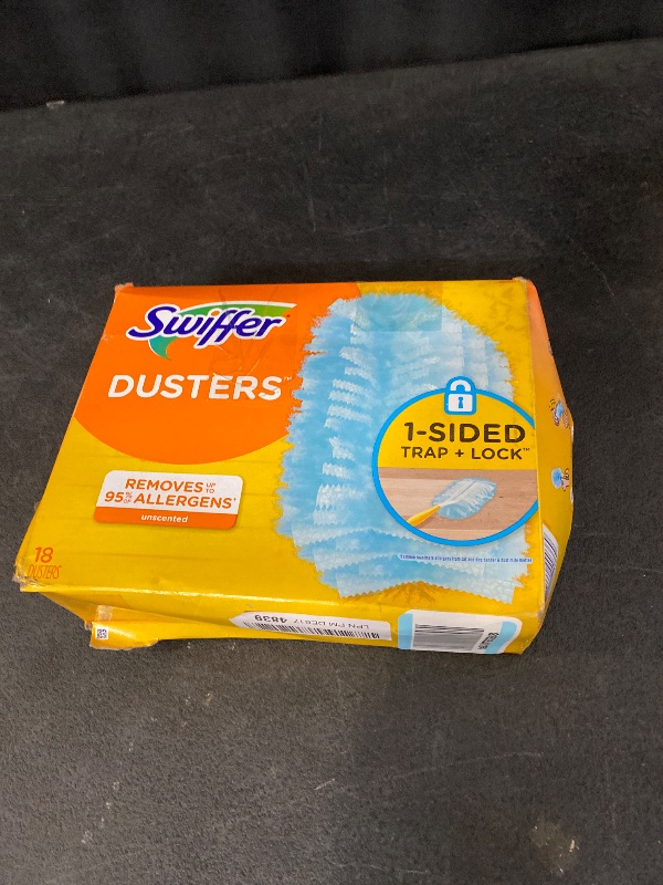 Photo 1 of Swiffer Dusters Refill for Cleaning, Made by SWIFFER, Feather & Microfiber Duster Disposable Alternative, for Dusting Furniture, Blinds, Ceiling Fans, Walls, Helps Remove Allergens, Unscented, 18ct?