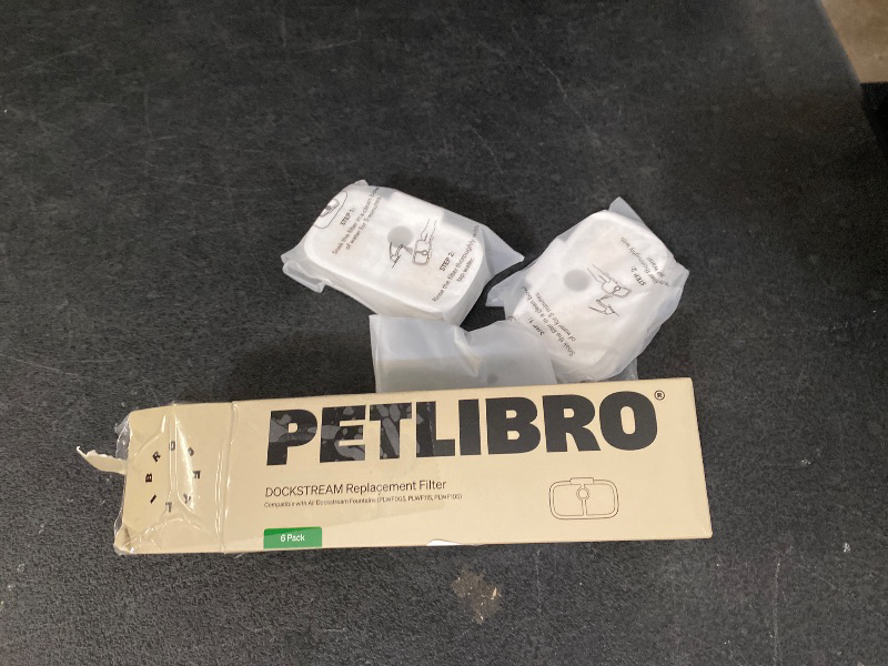 Photo 1 of PETLIBRO 6-Pack Filters for Dockstream RFID Smart Cat Water Fountain PLWF305, 4-Month Set of Replacement Filters for Automatic Cat Water Dispenser