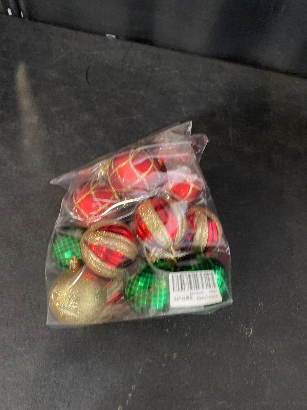 Photo 1 of Syhood 24 Pcs Christmas Ball Ornaments Red Green and Gold Hanging Christmas Tree Balls 2.36 Inches Shatterproof Christmas Ball Vintage Ornaments for Holiday Celebration, Outdoor Yard, Xmas Tree Decor