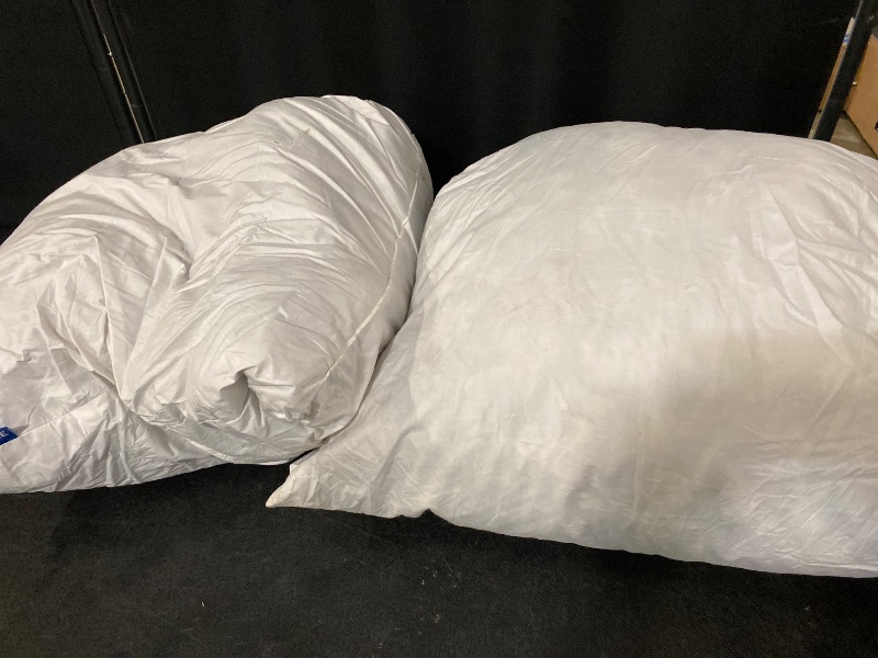 Photo 1 of MIULEE 26x26 Euro Pillow Inserts,Set of 2 Down Feather Throw Pillows for Couch Sofa Bed, Decorative Fluffy Throw Pillow Inserts Cotton Fabric,White
