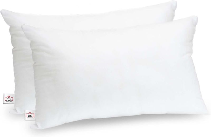 Photo 1 of Trendy Home 12x18 Throw Pillow Insert (Pack of 2, White), Bed and Couch Pillows Stuffer Hypoallergenic, Lumbar Support Decorative Home Outdoor Pillow Filler (Non Woven, 2 Pack)