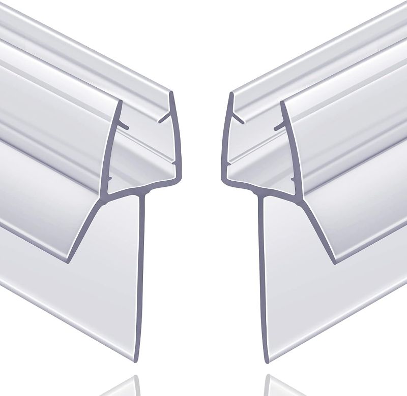 Photo 1 of 2-Pack Butecare Frameless Shower Door Bottom Seal with Long Sweep for Glass Doors – Stop Shower Leaks and Create a Water Barrier (3/16” x 36”)