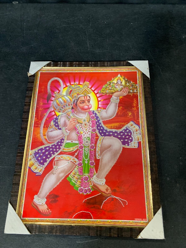 Photo 1 of Lord Hanuman ji photo frame for wall decor & wall hanging photo frame pack of 1 (size 12" x 17")