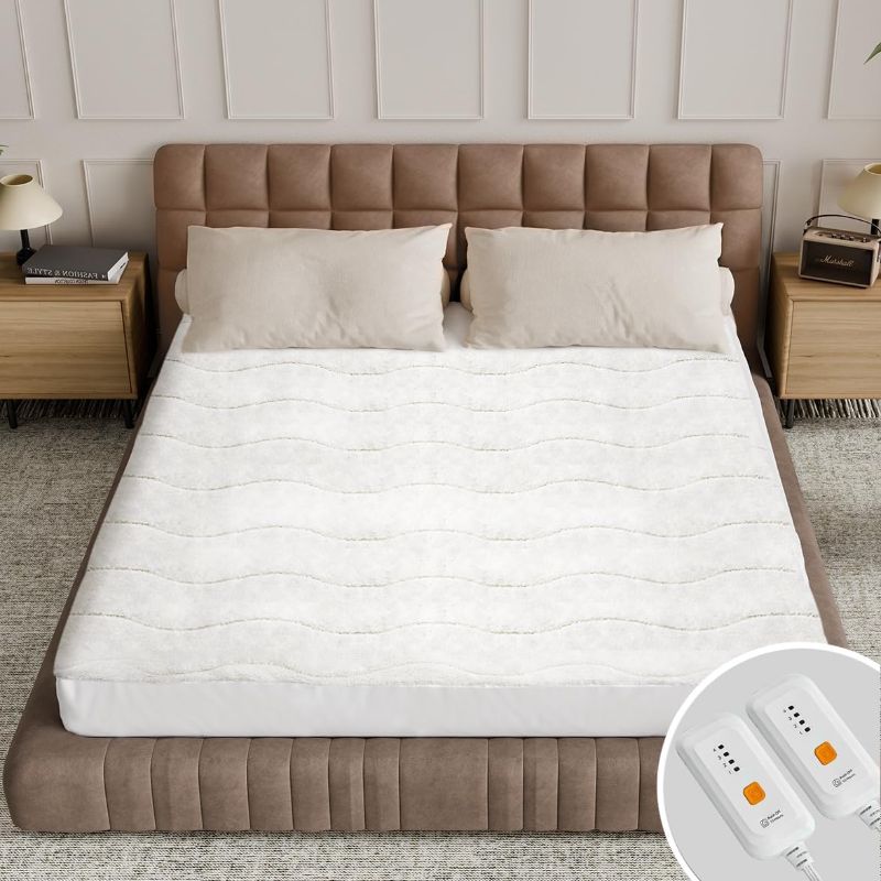 Photo 1 of Heated Mattress Pad Queen Size - Dual Control Electric Mattress Pad with 4 Heat Settings & 10 Hour Auto Off,Bed Warmer Mattress Cover 15" Deep
