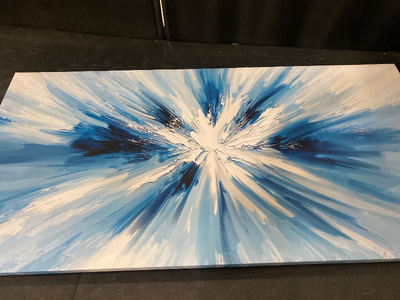 Photo 1 of Abstract Canvas Wall Art Decor Wall Pictures for Living Room Abstract Canvas Art Wall Art Decor Blue White Wall Art Prints Modern Minimalist Wall Art Decorations Bedroom Home Aesthetic Decor