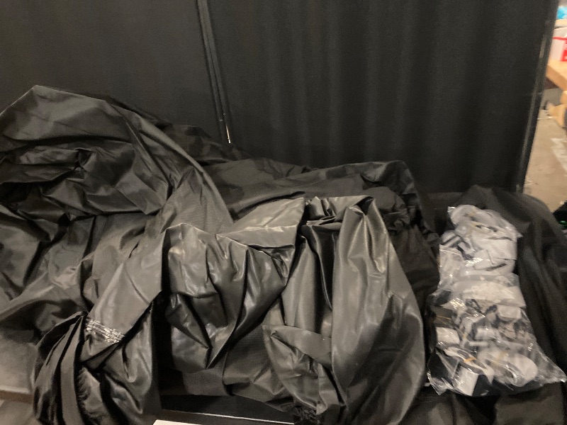 Photo 1 of RVMasking Pontoon Boat Cover with Motor Cover, 1400D Heavy Duty Middle Reinforced, Marine Grade Waterproof Boat Cover for Length: 21'-24', Beam Width up to 102", Black