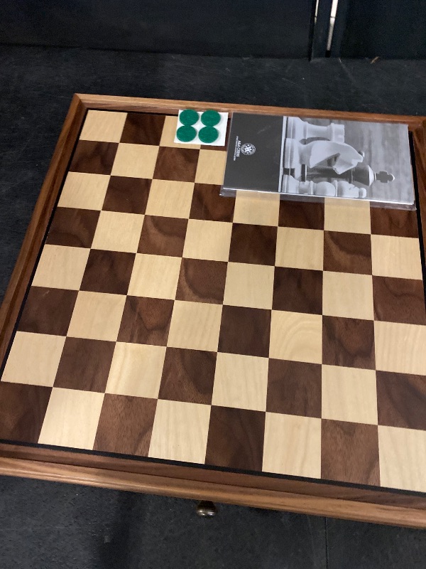 Photo 1 of Hathaway Prodigy 19-in Wooden Chess and Checkers Set – Hardwood Board with Hand-Carved Pieces, Built-in Storage Drawers - Complete Wooden Chess Set - Walnut and Maple Finish