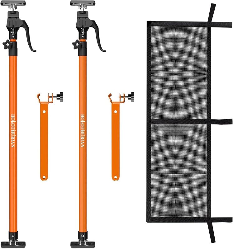 Photo 1 of HOLOTHURIAN Adjustable Cargo Bars for Pickup Truck Bed Cargo Bars for SUVs, Trailers, Vans, Adjustable from 40" to 70", Comes with Premium Cargo Net Organizer and Divider Bar, 2-Pack