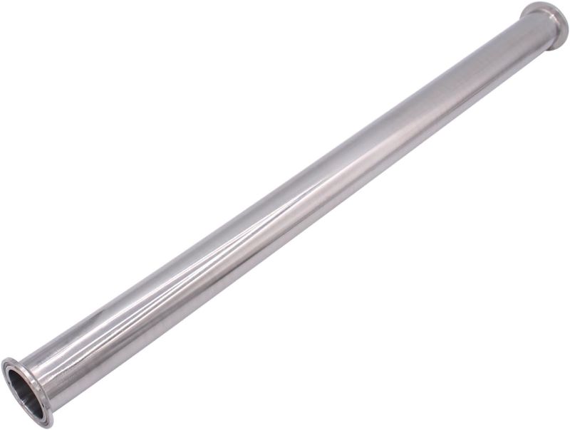 Photo 1 of DERNORD Sanitary Spool Tube with Clamp Ends,Stainless Steel 304 Seamless Round Tubing With 1.5 inch Tri Clamp 50.5MM Ferrule Flange (Tube Length: 24 Inch / 610MM)