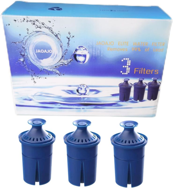 Photo 1 of Elite Water Filter Lasting 6 Months-Efficient Long-Life Elite Filter, Replacement for Brita Pitcher Water Filter and Dispensers, Etc.,BPA FREE,3 Count(Blue)