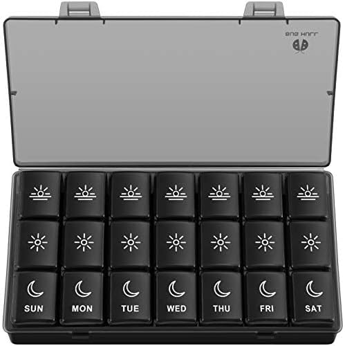 Photo 1 of BUG HULL Weekly Pill Organizer 3X a Day, Daily 7 Day Pill Box 3 Times a Day, Travel Medicine Pill Organizer, Pill Case Container for Vitamins, Supplements