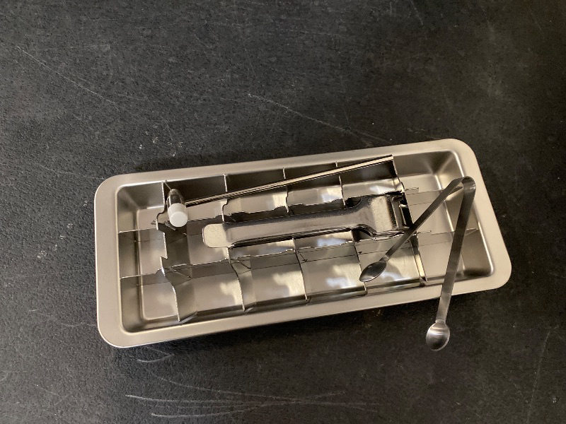 Photo 1 of Vintage Inspired Ice Cube Tray | 18/8 Stainless Steel | 18 Slot Ice Cube Tray | Easy Release Handle, 11" | Retro Design for Bars & Kitchens | Levers Remove Cubes | Dishwasher Safe