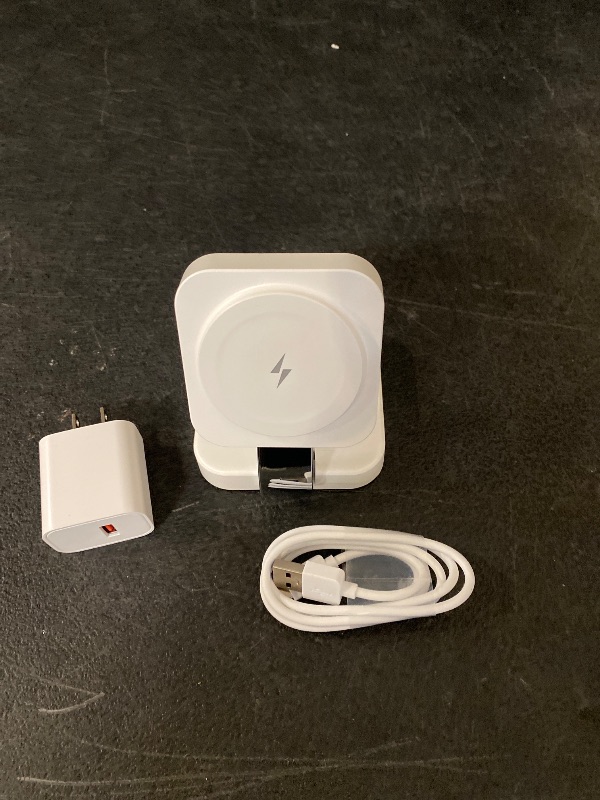 Photo 1 of RYND 2025 Traveling Wireless Mag-Safe Fast Charging Station,Magnetic 3 in 1 Charger with iPhone 17 16 15 14 13 12 Pro Max Plus,Apple Watch Series & Air pods 4 3 2 Pro-Gifts for Wife & Husband(White)