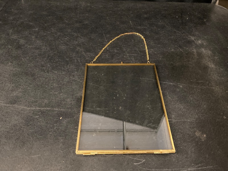 Photo 1 of Hanging Glass Specimen Holder Frame Copper Color Decorative Picture Frame for Wall for Photos and Specimens for Home Bar Store and Shop Decor