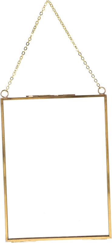Photo 1 of Hanging Glass Specimen Holder Frame Copper Color Decorative Picture Frame for Wall for Photos and Specimens for Home Bar Store and Shop Decor