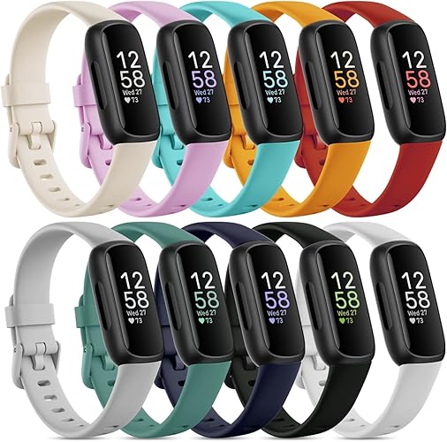 Photo 1 of 10 Pack Compatible with Fitbit Inspire 3 Bands,Soft Sport Bands Silicone Replacement Wristband for Fitbit Inspire 3 Tracker Smart Watch for Women Men