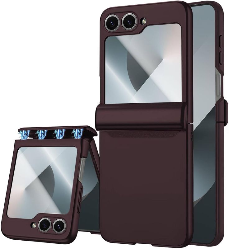Photo 1 of STORMTAL for Samsung Galaxy Z Flip 6 Case/Z Flip 7 FE Case, Hinge Protection, Built-in Screen Protector, Wireless Charging, Slim Rugged Phone Protective Case for Galaxy Z Flip 6 Wine