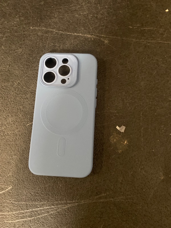 Photo 1 of ESR for iPhone 15 Pro Max Case with MagSafe, Supports Magnetic Charging, Slim Liquid Silicone Case, Shock Absorbing, Screen and Camera Protection, Cloud Series, Light Blue