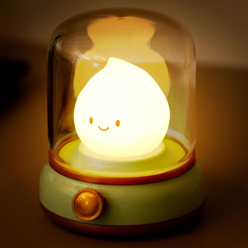 Photo 1 of Cute Chibi Flame Lamp, Anime Cozy Lights, Retro Rechargeable Night Light, Decor, Cute Desk Accessories, Gifts.