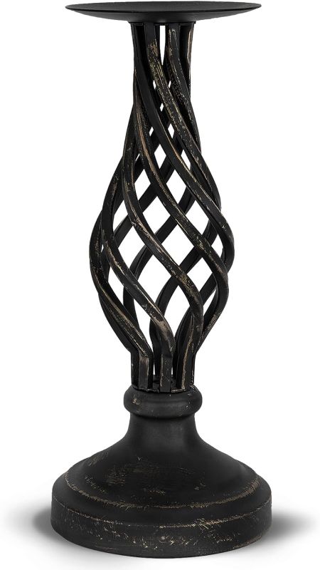 Photo 1 of Candlestick Holders - Candle Holders Decorative LHQOO Metal Vintage Candle Holder with Non-Slip Base, Available for Home Decor, Wedding, Dining, Party, Anniversary (Large Size)