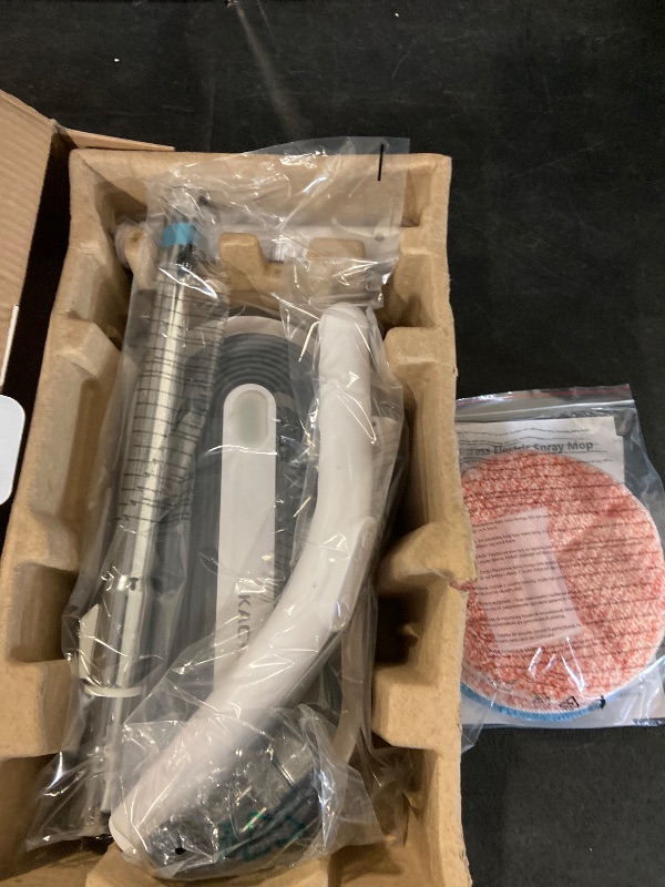 Photo 1 of Cordless Electric Spin Mop, Electric Floor Cleaner with Water Sprayer & LED Headlight, 50mins Working Time, 290ml Water Tank, Adjustable Tube, Self-Propelled Multi-Surfaces Floor Mop for Home Cleaning