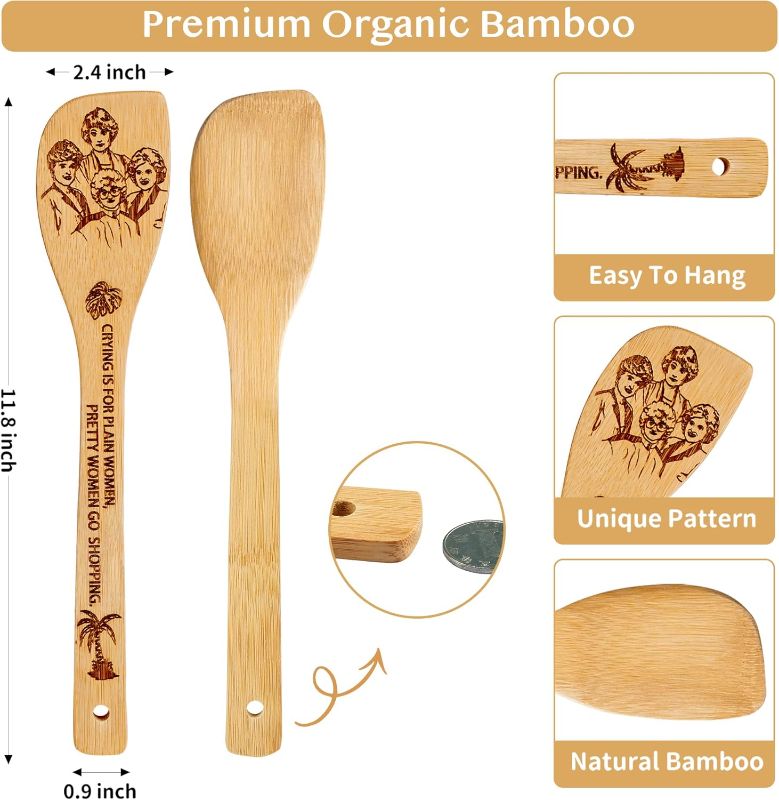 Photo 1 of Golden Kitchen Decor Accessories Wooden Spoons for Cooking -Golden Merchandise for Friends, Bamboo Utensils Gifts for Women, Birthday & House Warming Gift for Friend,7pcs