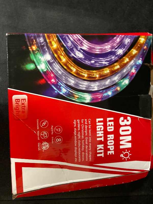 Photo 1 of 33ft 240 LED Rope Lights, 110V 2 Wire Connectable Waterproof Rope Lights, Indoor Outdoor Multicolor Light Rope for Deck, Patio, Pool, Camping Lighting Decorations (Multi-Colored)