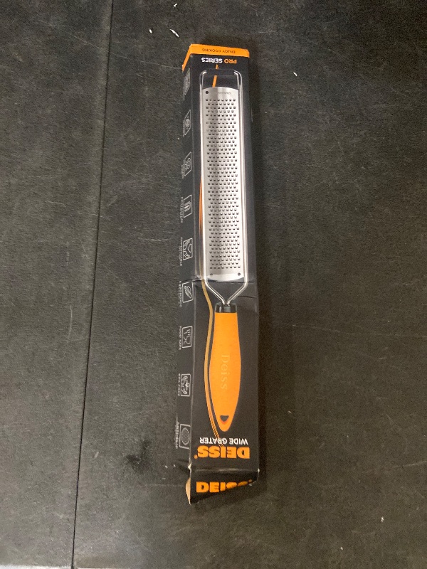 Photo 1 of Deiss PRO Citrus Lemon Zester & Cheese Grater — Parmesan Cheese, Lemon, Ginger, Garlic, Nutmeg, Chocolate, Vegetables, Fruits - Razor-Sharp Stainless Steel Blade + Protect Cover - Dishwasher Safe