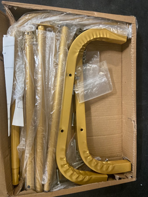 Photo 1 of JIUYOTREE Metal 43.3 Inches Garment Rack with Bottom Shelf Clothing Rack for Hanging Clothes Coats Skirts Shirts Sweaters Gold