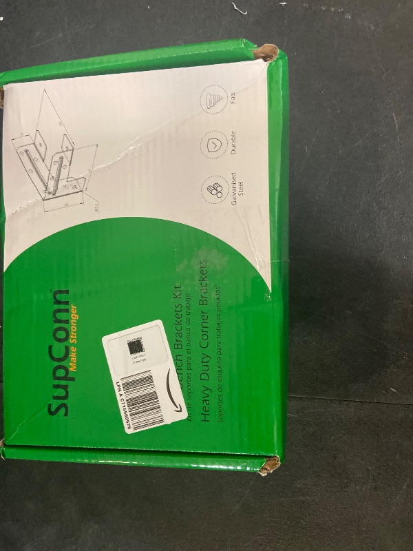 Photo 1 of 8Pcs Workbench Kit SupConn with 96 Screws, Workbench Legs Brackets, 4x4 Heavy Duty Corner Brackets ,Workbench Bracket for Wood Workbenches Tables, Pergola and More,Color Black