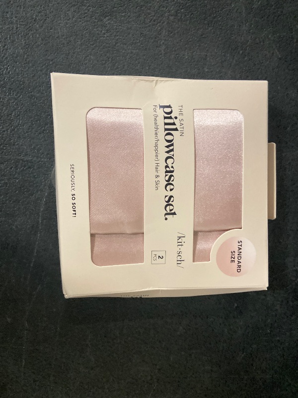 Photo 1 of Kitsch Satin Pillowcase with Zipper for Hair & Skin, Softer Than Silk Pillow Cases Queen, Wrinkle-Free, Smooth and Cooling Satin Pillow Covers, Standard Size 19"x26" - Blush, 2pcs