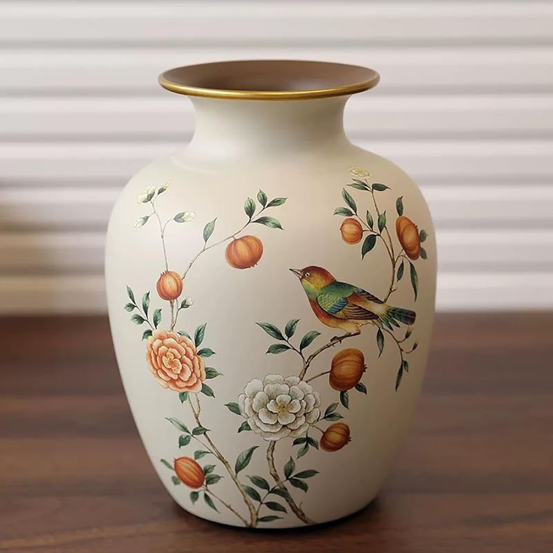 Photo 1 of Ceramic Flower Vase, Vintage Home Decor Vases, Farmhouse Decorative Vases for Table, Shelf Bookshelf, Mantel, Entryway, and Centerpieces