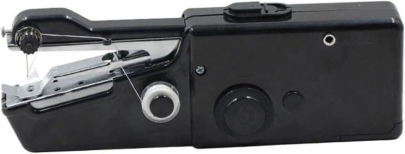 Photo 1 of Handheld Sewing Machine for Beginners, Portable & Easy To Use Battery and USB Operated Quick Stitching Hand Held Sewing Device for DIY Fabrics Clothes Home and Travel (Black,One Size)