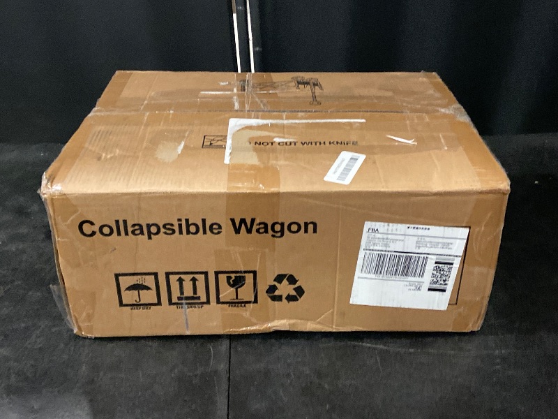 Photo 1 of Collapsible Wagon Cart Foldable with 350lbs Weight Capacity, Lightweight Utility Shopping Cart with Wheels, Folding Grocery Wagon Carts Portable for Beach Garden Sports and Camping, Black