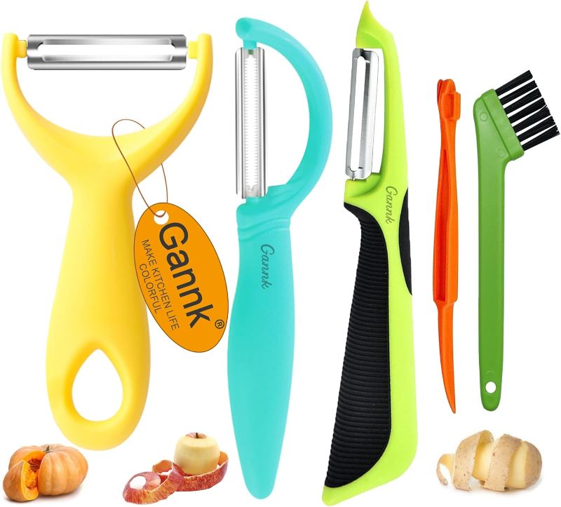 Photo 1 of GANNK Vegetable Potato Peelers for Kitchen, Y Peeler for Apple Fruit Carrot Zucchini Cucumber Potatoes, Good Grip Veggie Peeler Makes Peeling Very Easy